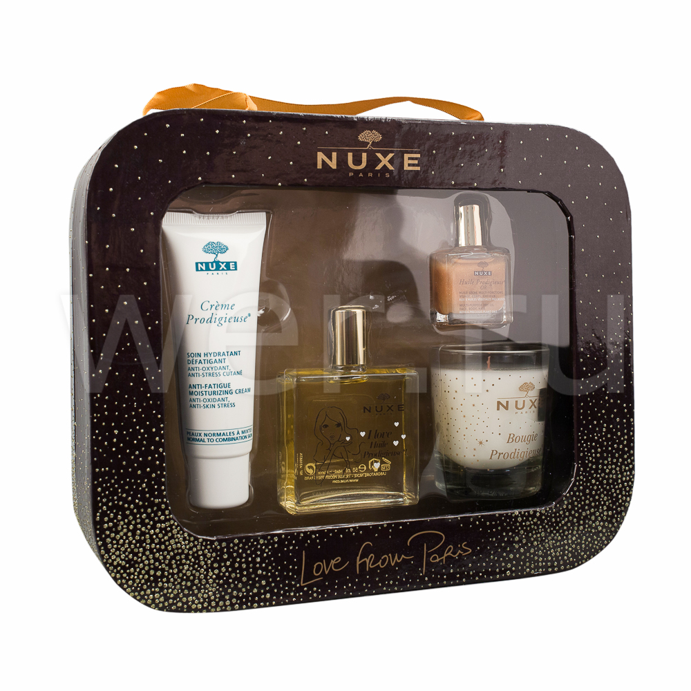 Набор новогодний: Крем дневной 50 мл+Сухое масло 50 мл+Золотое масло 10 мл+Свеча