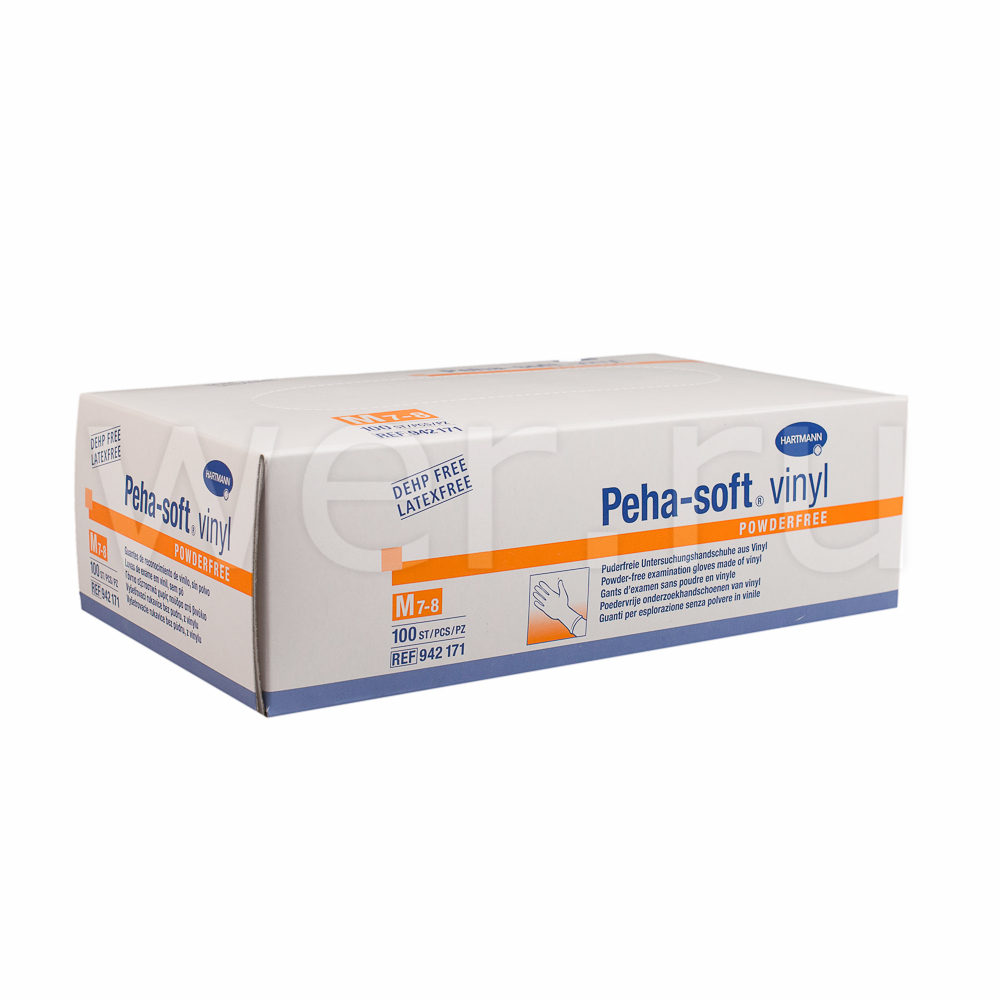 Peha-Soft Перчатки виниловые нестерильные неопудренные размер M 2 шт. (1 пара) (Р)