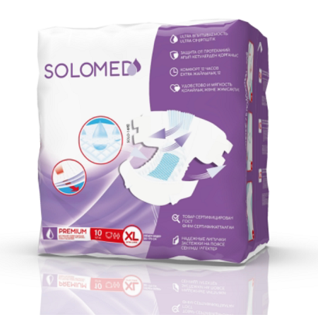 Подгузники для взрослых Solomed Premium р.XL 10 шт Подгузники для взрослых Solomed Premium р.XL 10 шт