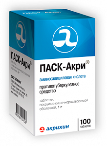 ПАСК-Акри таблетки покрытые кишечнорастворимой оболочкой 1 г 100 шт.