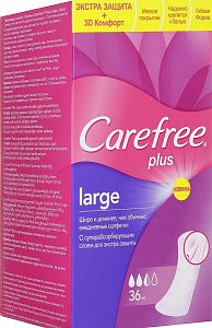Carefree Plus Large прокладки ежедневные экстра защита с ароматом свежести 36 шт. большой размер
