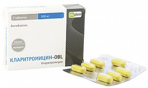 Кларитромицин-OBL таблетки 500 мг 7 шт.