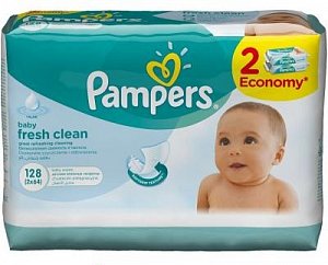 Pampers Салфетки Влажные Fresh Clean Duo 2x64 шт. сменный блок