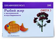 Рыбий жир Биафишенол капсулы 100 шт. с валерианой и пустырником (БАД) Рыбий жир Биафишенол капсулы 100 шт. с валерианой и пустырником (БАД)