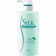 Kracie [Краси] Silk Шампунь увлажняющий с природным коллагеном и ароматом мяты 520 мл 744111