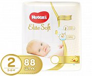 Huggies Подгузники Elite Soft 2 (3-6 кг) 88 шт.