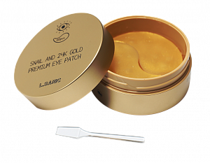 L`Sanic Патчи премиальные для кожи вокруг глаз с муцином улитки и золотом Snail and 24K Gold Premium Eye Patch 60 шт.