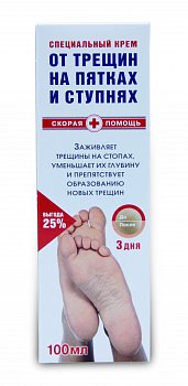 Скорая помощь Крем для пяток против трещин 100 мл (Фора-Фарм) - купить в аптеке по цене 108 руб., инструкция по применению, описание