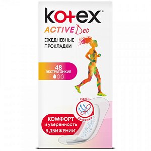 Kotex Прокладки ежедневные экстратонкие Active Deo 48 шт.