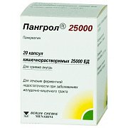 Пангрол 25000 капсулы кишечнорастворимые 25000 ЕД 20 шт.