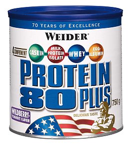 Weider Protein 80+ 750 г лесные ягоды банка