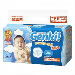 Genki Подгузники Premium Soft для новорожденных NB 0-5 кг 44 шт.