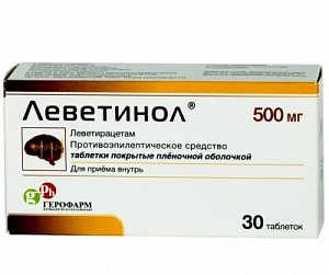 Леветинол таблетки покрытые пленочной оболочкой 500 мг 30 шт.