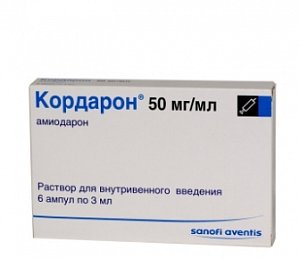 Кордарон раствор для внутривенного введения 150 мг ампулы 3 мл 6 шт.