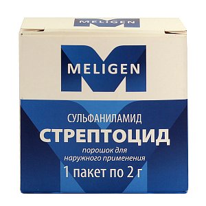 Стрептоцид порошок для наружного применения пакетик 2 г Мелиген ФП