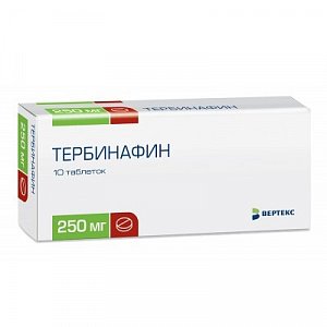 Тербинафин таблетки 250 мг 10 шт.