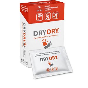 Dry Dry Сенситив Салфетки от потоотделения разовые 10 шт.
