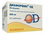 Диаформин ОД таблетки пролонгированные 500 мг 60 шт.