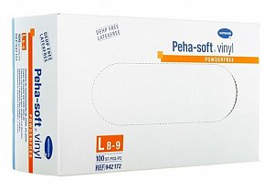 Peha-Soft Перчатки виниловые безлатексные нестерильные неопудренные размер L 100 шт. (50 пар)