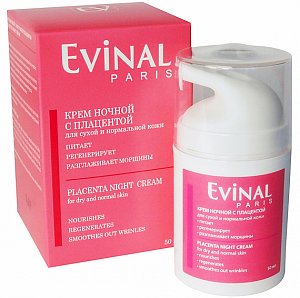 Evinal Крем ночной с экстрактом плаценты регенерирующий против морщин 50 мл