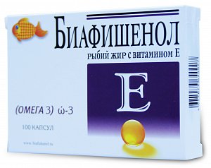 Рыбий жир Биафишенол капсулы 100 шт. с витамином Е (БАД)