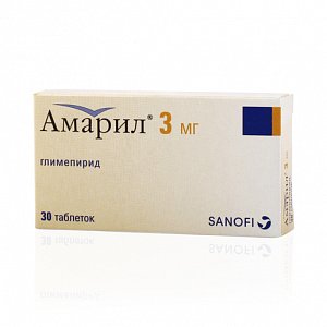 Амарил таблетки 3 мг 30 шт.