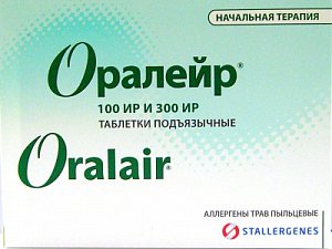 Оралейр Аллерген пыльцы луговых трав таблетки подъязычные 100 ИР 3 шт. и 300 ИР 28 шт. начальная терапия