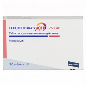 Глюкофаж Лонг таблетки с пролонгированным высвобождением 750 мг 30 шт.