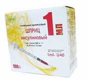 Шприц Инсулиновый u-40 трехкомпонентный 1 мл n100 1 100