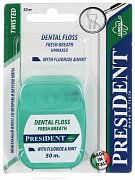 PresiDENT Зубная нить Флосс мята с фтором 50 м