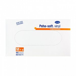 Peha-Soft Перчатки виниловые нестерильные неопудренные размер M 100 шт. (50 пар)