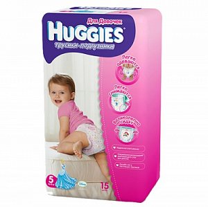 Huggies Подгузники-трусики для девочек 5 15 шт.