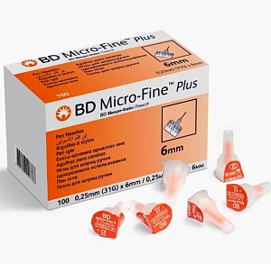 Игла BD Micro-fine Plus 0,25х6,0мм (31G) д/шприц-ручки №100