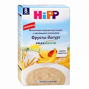 Hipp Каша Пшеничная с овсяными хлопьями и пребиотиками Фрукты-йогурт молочная с 8 мес. 250 г