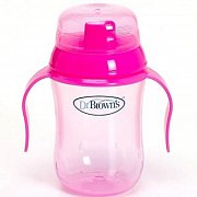 Dr Brown`s Чашка-поильник с мягим носиком, розовый 270 мл