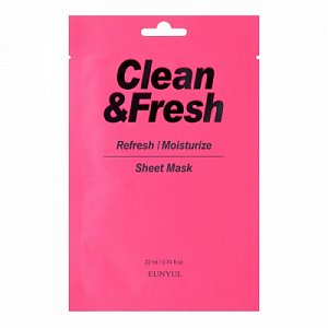 Eunyul Маска тканевая для лица для освежающего и увлажняющего эффекта 22 мл Clean&Fresh Refresh/Moistuize Sheet Mask