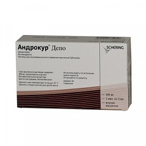Андрокур Депо раствор для внутримышечного введения масляный 100 мг/мл ампулы 3 мл 3 шт.