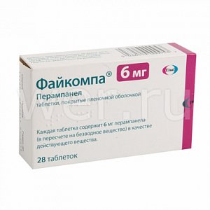 Файкомпа таблетки покрытые пленочной оболочкой 6 мг 28 шт.
