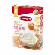 Semper Каша Овсяная с яблоком и бананом молочная с 6 мес. 200 г