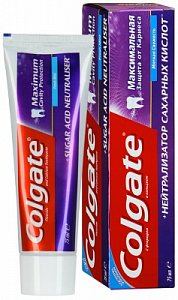 Colgate Зубная паста Максимальная защита+Нейтрализатор сахарных кислот 75 мл