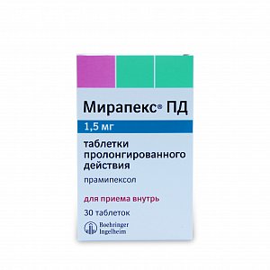 Мирапекс ПД таблетки пролонгированного действия 1,5мг 30 шт.