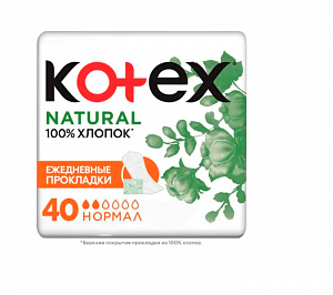 Kotex Прокладки ежедневные Natural нормал 40 шт.