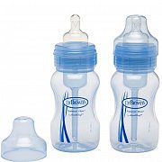 Dr Brown`s Набор бутылочек с широким горлом в синем цвете 240 мл 2 шт.