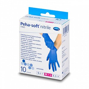 Peha-Soft Перчатки нириловые нестерильные неопудренные размер L 10 шт. (5 пар)