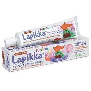 Lapikka Junior Зубная паста для детей c 7 лет Шоколадный коктейль с кальцием 74 г