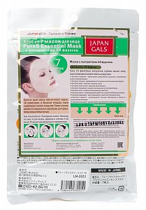 Japan Gals Маска для лица с экстрактом 10 фруктов Pure 5 Essential 7 шт.