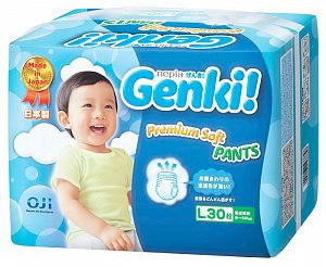 Genki Подгузники-трусики Premium Soft L (9-14 кг) 30 шт.