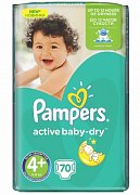 Pampers Подгузники Active Baby-Dry Maxi Plus 9-16 кг 70 шт.
