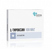 L-тироксин таблетки 100 мкг 50 шт. L-тироксин таблетки 100 мкг 50 шт.
