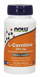 NOW L-Карнитин капсулы 500 мг 60 шт. (БАД)